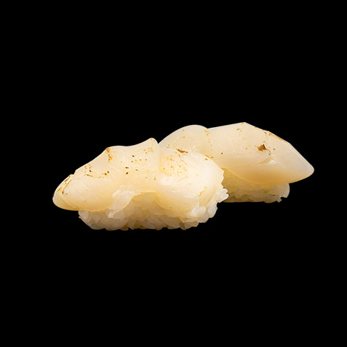 107. Hotategai Nigiri, flame-seared